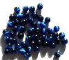50 4mm Round Navy Fiber Optic Cats Eye Beads